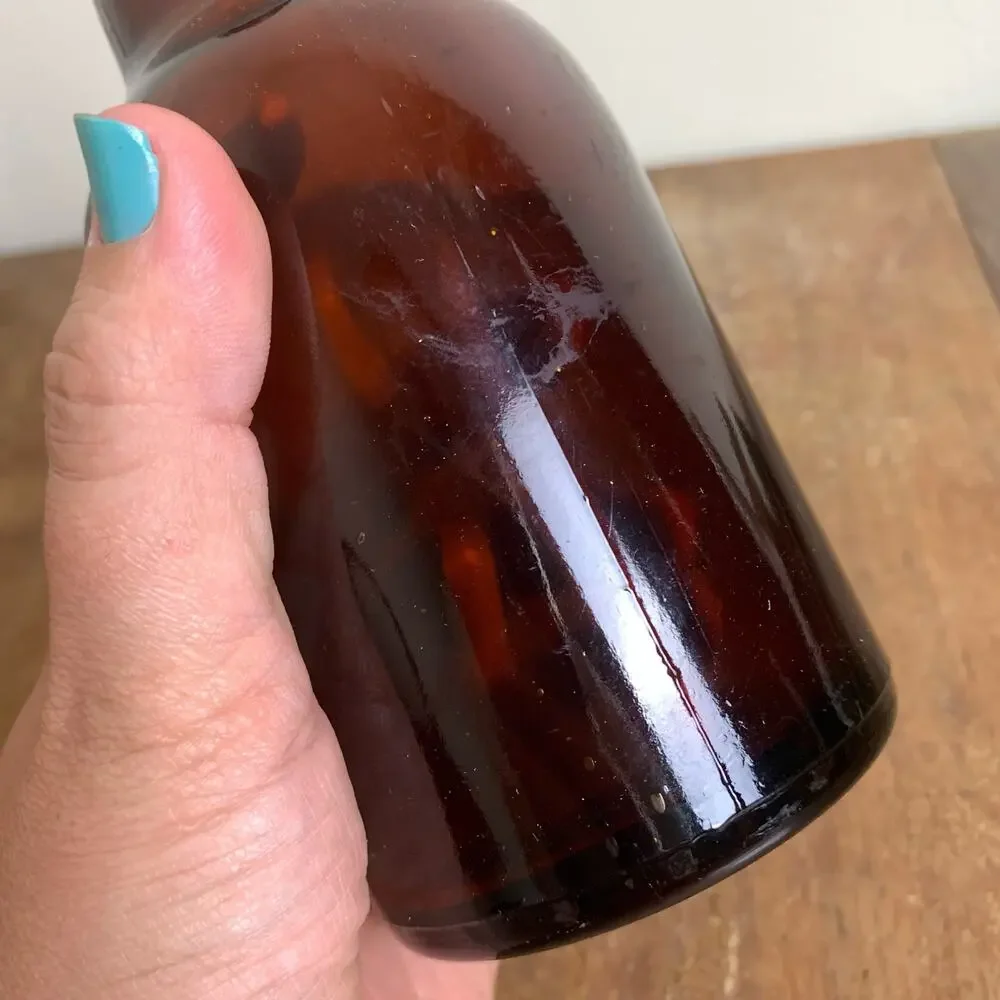 Obear-Nester Glass Co East St. Louis Illinois‎ Brown Amber Beer Soda Pop Bottle
